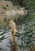 Anders Zorn huttrande flicka oil painting